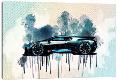 2019 Bugatti Divo Hypercar Side View Canvas Art Print - Sissy Angelastro