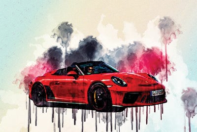 2019 Porsche 911 Speedster Exterior Front View by Sissy Angelastro canvas print