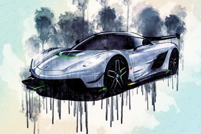 Koenigsegg Jesko 2020 Hypercar Front View New Luxury Supercar by Sissy Angelastro canvas print