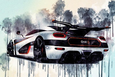 Koenigsegg One 1 Sports Car Hypercar Supercars by Sissy Angelastro canvas print