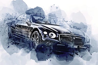 Bentley Continental Gt Convertible Luxury Cars 2022 by Sissy Angelastro framed wall art