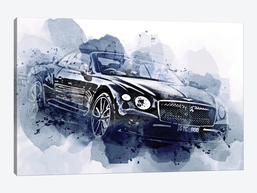 Bentley Continental Gt Convertible Luxury Cars 2022 by Sissy Angelastro 1-piece Canvas Artwork