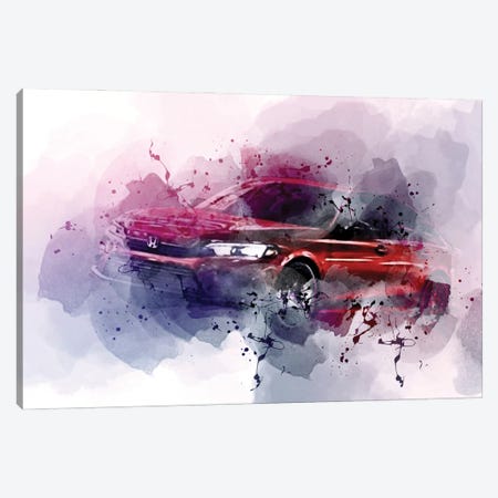 Honda Civic 2022 Exterior Red Sedan Canvas Print #SSY1148} by Sissy Angelastro Canvas Artwork