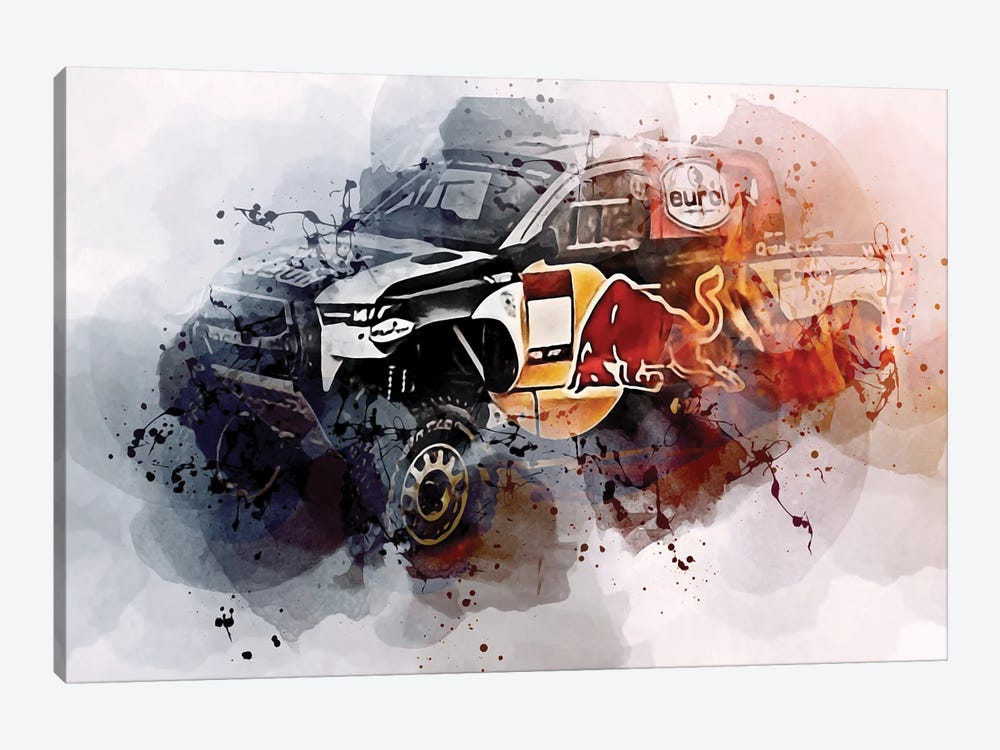 2022 Toyota Gr Dkr Hilux T1 Rally Car Racing Dakar Sand Dunes by Sissy Angelastro 1-piece Canvas Artwork