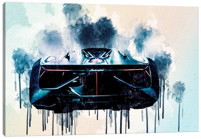 Lamborghini Terzo Millennio 2017 Rear View Supercar Garage Presentation Hypercar Canvas Art Print - Lamborghini