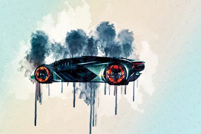 Lamborghini Terzo Millennio 2019 Supercar Side View Exterior Unique Cars Hypercar Italian Sports Cars by Sissy Angelastro canvas print