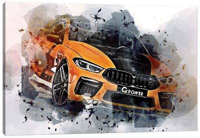 G-Power G8M Hurricane Rs Orange Sports Coupe BMW M8 F92 Exterior Canvas Art Print - BMW