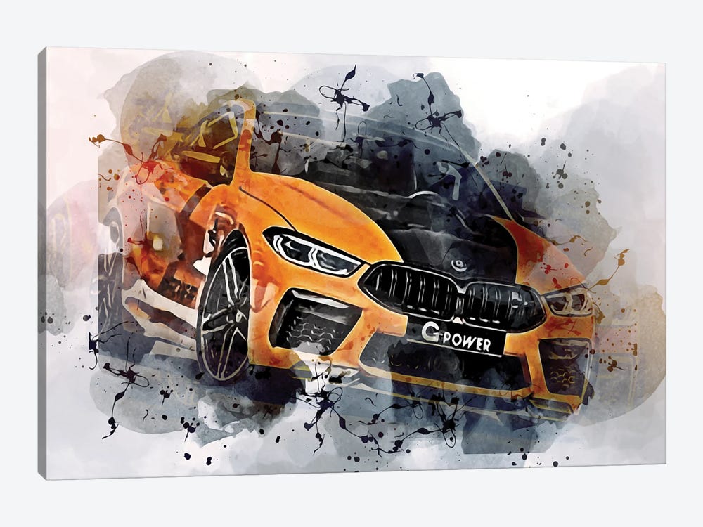 G-Power G8M Hurricane Rs Orange Sports Coupe BMW M8 F92 Exterior by Sissy Angelastro 1-piece Canvas Artwork