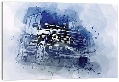 Black Gelendvagen Mercedes-Benz G 400 Canvas Art Print - Sissy Angelastro