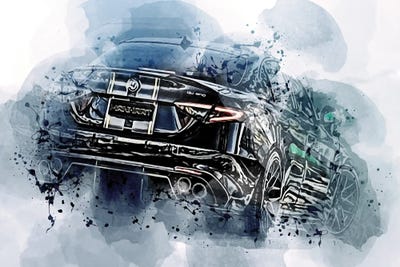 2021 Manhart Qv600 Alfa Romeo Giulia Exterior Black Sedan by Sissy Angelastro framed wall art