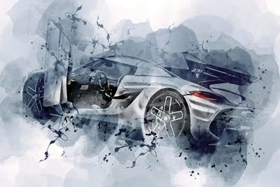 Koenigsegg Jesko Hypercar Exterior by Sissy Angelastro framed canvas print