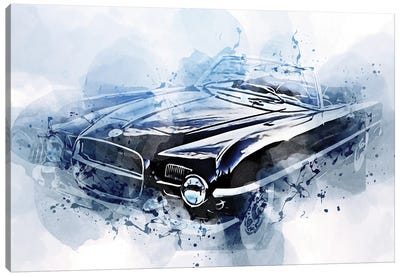 Dodge Firebomb Prototype Retro Cars 1953 Cars Black Cabriolet Canvas Art Print - Sissy Angelastro