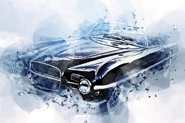 Dodge: Dodge Firebomb Prototype Retro Cars 1953 Cars Black Cabriolet by Sissy Angelastro