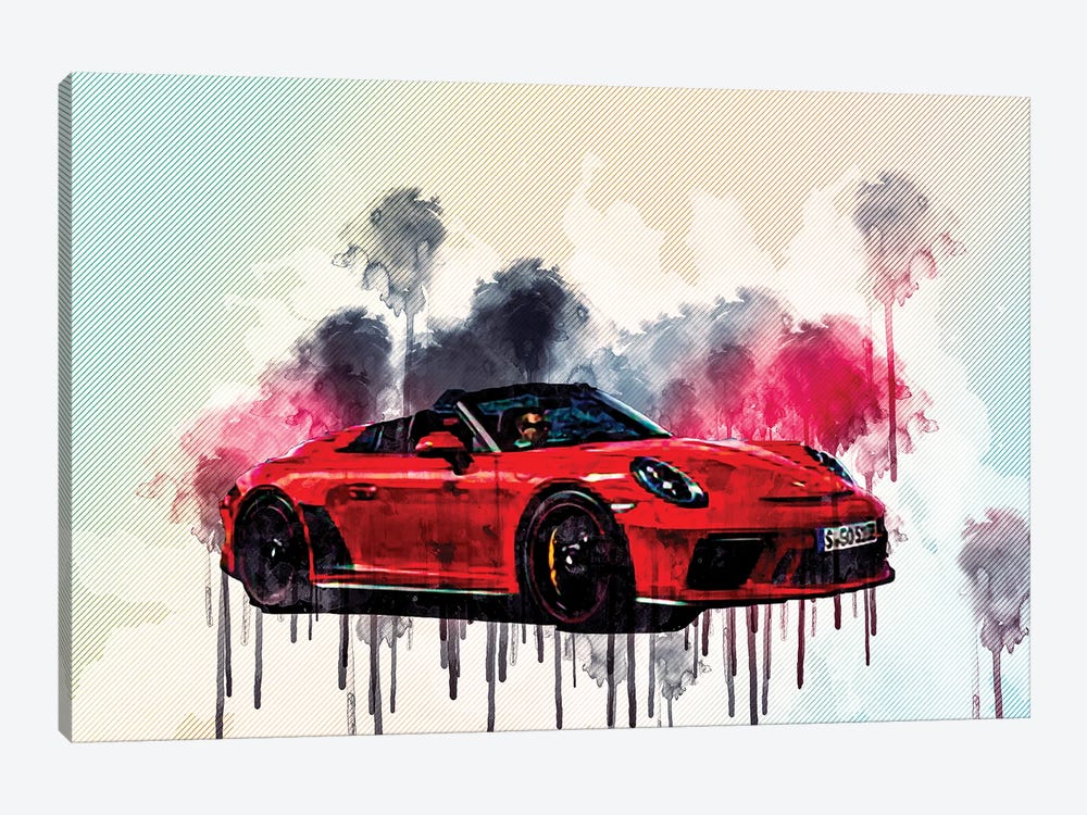 2019 Porsche 911 Speedster Exterior Front View by Sissy Angelastro 1-piece Canvas Print