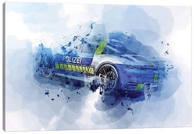 2021 Porsche X11 Cabriolet Police Supercar Canvas Art Print - Sissy Angelastro