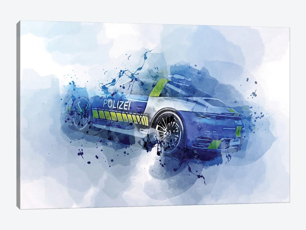 2021 Porsche X11 Cabriolet Police Supercar by Sissy Angelastro 1-piece Canvas Art Print