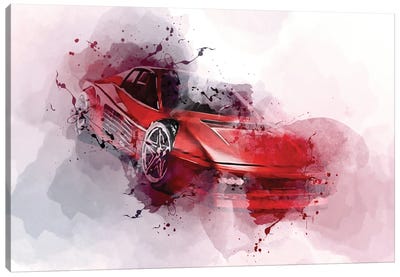 Ferrari Testarossa Retro Cars 1984 Canvas Art Print - Sissy Angelastro