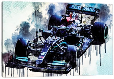 Lewis Hamilton 2021 Mercedes-Amg F1 W12 Mercedes-Amg Petronas Formula One Team British Racing Drivers Formula 1 Canvas Art Print - Automobile Art