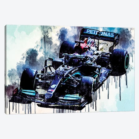 Lewis Hamilton 2021 Mercedes-Amg F1 W12 Mercedes-Amg Petronas Formula One Team British Racing Drivers Formula 1 Canvas Print #SSY120} by Sissy Angelastro Canvas Artwork