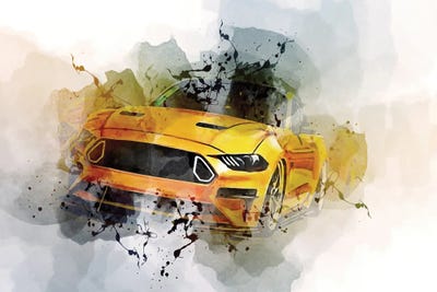 Ford Mustang Shelby Gt500 2021 by Sissy Angelastro framed canvas print