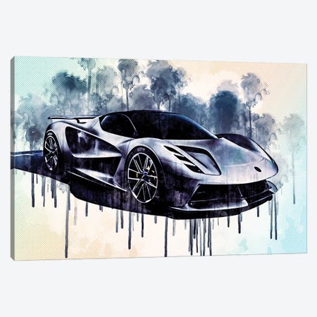 Lotus Evija 2020 Exterior Front View Electric Hypercar Canvas Print #SSY121} by Sissy Angelastro Canvas Art