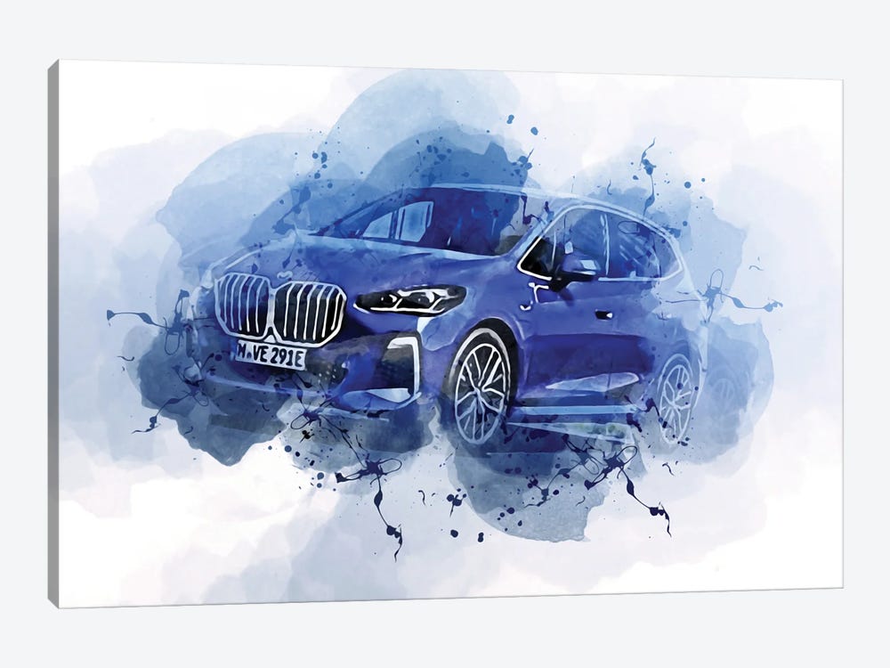 BMW 230E Xdrive Active Tourer M Sport 2021 by Sissy Angelastro 1-piece Canvas Print