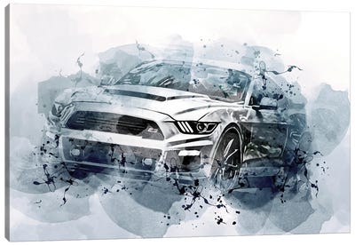Ford Mustang S550 Exterior White Sports Coupe Canvas Art Print - Sissy Angelastro