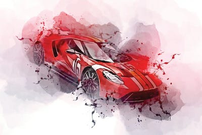 2022 Ford Gt Alan Mann Heritage Edition Exterior Red by Sissy Angelastro acrylic art print