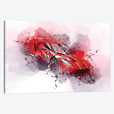 2022 Ford Gt Alan Mann Heritage Edition Exterior Red Canvas Print #SSY1228} by Sissy Angelastro Canvas Art Print