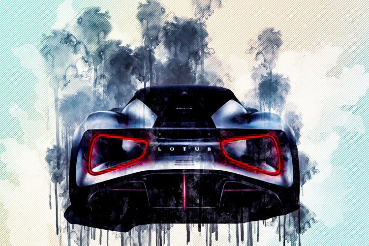 Lotus Evija 2020 Hypercar Exterior Rear View 2000 Horsepower Electric Hypercar by Sissy Angelastro wall art