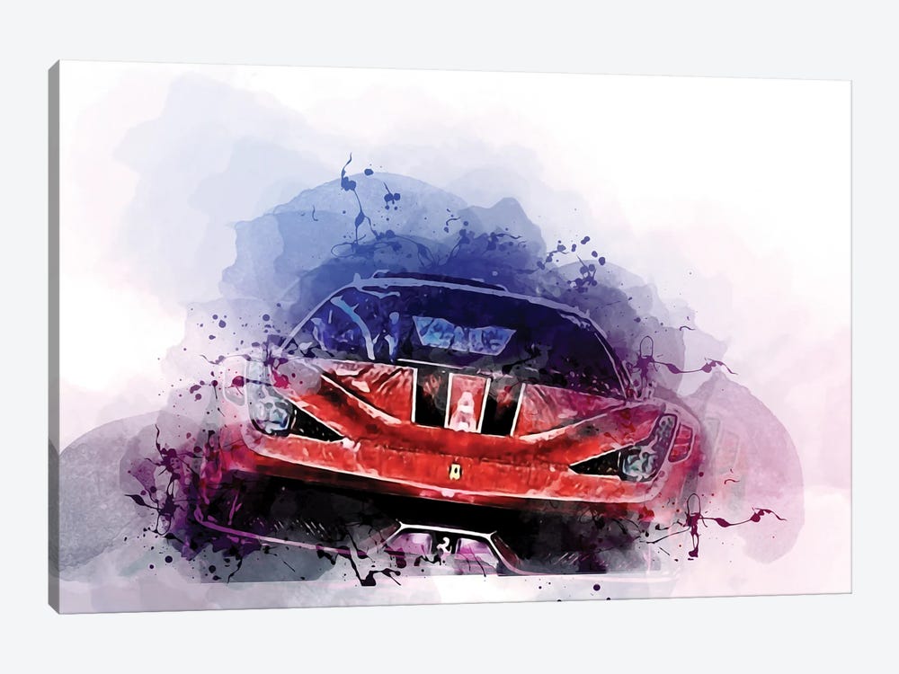 Ferrari 458 1talia Supercars 2015 by Sissy Angelastro 1-piece Canvas Art