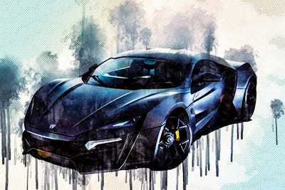 Lykan Hypersport 2017 Hypercar Gray Sports Supercar by Sissy Angelastro canvas print