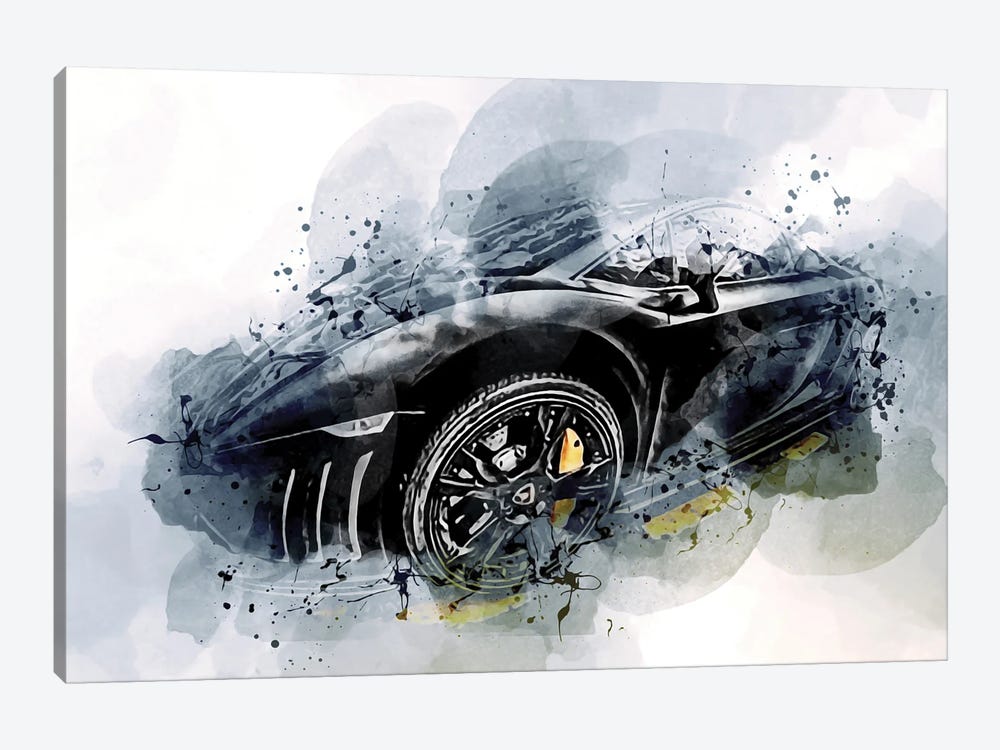 Lamborghini Gallardo Supercars Street Monochrome by Sissy Angelastro 1-piece Canvas Wall Art