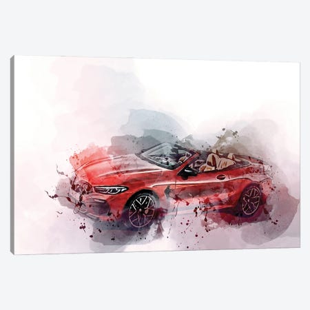 BMW M8 Competition Cabrio Red Cabriolet 2022 Canvas Print #SSY1288} by Sissy Angelastro Canvas Print