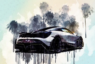 Mclaren 720S Mansory First Edition Hypercar Rear View Exterior Tuning 720S British Sports Cars by Sissy Angelastro canvas print