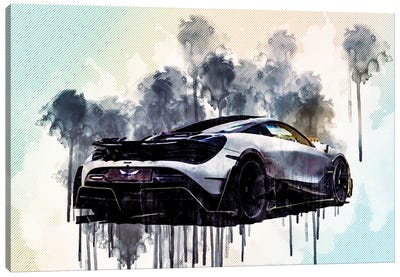 Mclaren 720S Mansory First Edition Hypercar Rear View Exterior Tuning 720S British Sports Cars Canvas Art Print