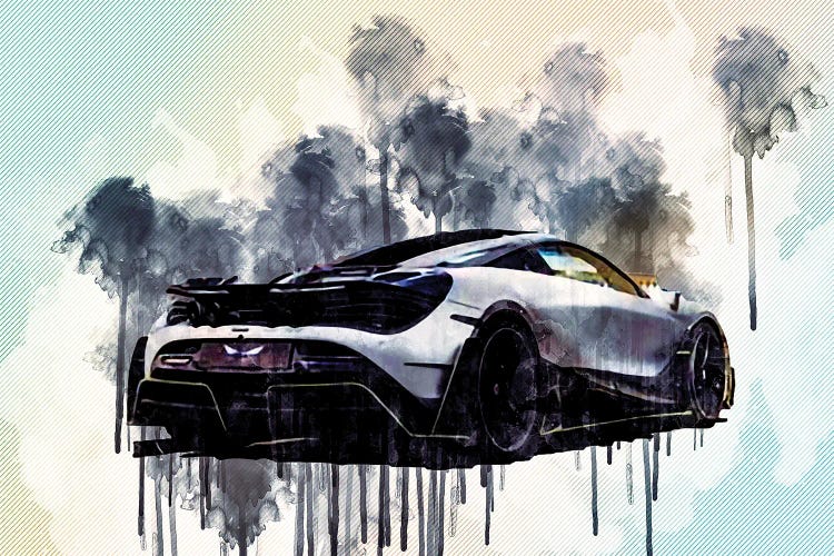 Mclaren 720S Mansory First Edition Hypercar Rear View Exterior Tuning 720S British Sports Cars by Sissy Angelastro wall art