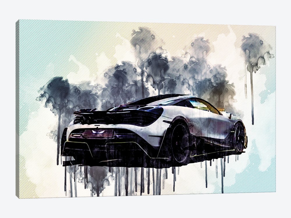 Mclaren 720S Mansory First Edition Hypercar Rear View Exterior Tuning 720S British Sports Cars by Sissy Angelastro 1-piece Canvas Art