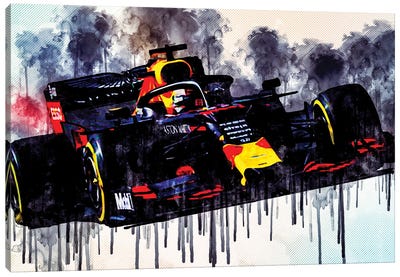 Max Verstappen 2019 Red Bull Rb15 Raceway Formula 1 F1 2019 New Rb15 Cars Red Bull Racing Canvas Art Print - Sissy Angelastro