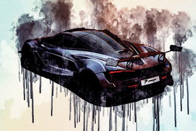 Mclaren 720S Prior Design 2020 Hypercar Exterior Tuning 720S Black Wheels Matte Gray British Supercar by Sissy Angelastro canvas print