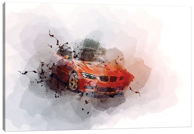 BMW M3 E92 Orange Coupe Tuning Canvas Art Print - BMW