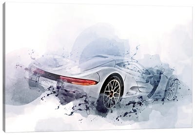 Aspark Owl Exterior All-Electric Sports Car Gray Canvas Art Print - Sissy Angelastro