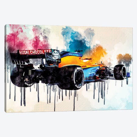 Mclaren Mcl35 Back View 2020 F1 Cars Studio Lando Norris Formula 1 Mclaren F1 Canvas Print #SSY133} by Sissy Angelastro Art Print