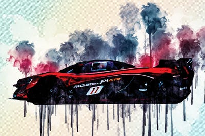 Mclaren P1 Gtr 2021 Side View Exterior Hypercar Tuning P1 British Sports Cars by Sissy Angelastro canvas print