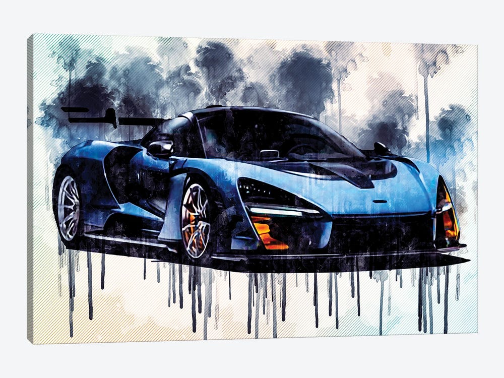 Mclaren Senna 2018 P15 Supercar Racing Car Hypercar by Sissy Angelastro 1-piece Canvas Artwork