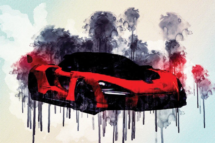 Mclaren Senna 2019 Hypercar Mclaren P1 Red Supercar Sports by Sissy Angelastro wall art