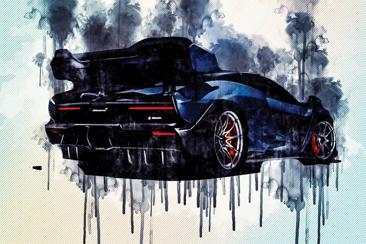 Mclaren Senna 2019 Rear View Hypercar Supercar by Sissy Angelastro wall art