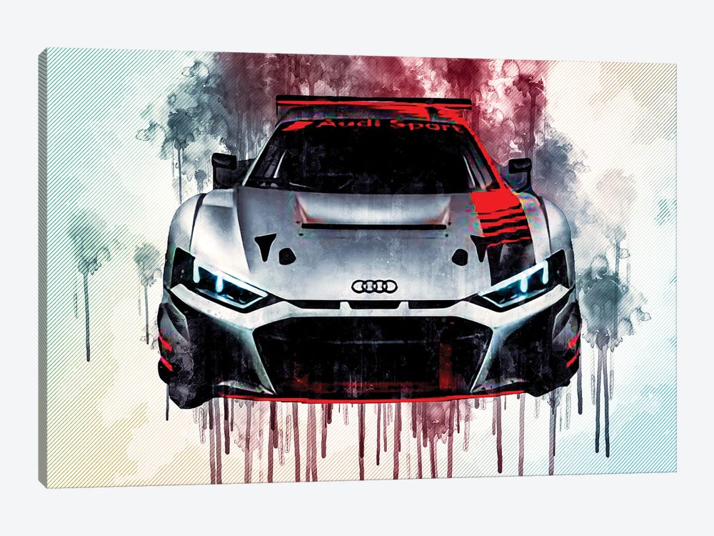 2020 Audi R8 Lms Gt4 Front View by Sissy Angelastro 1-piece Canvas Art Print