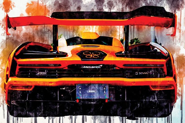 McLaren: Mclaren Senna Rear View Orange Hypercar Orange Supercar British Sports Cars by Sissy Angelastro