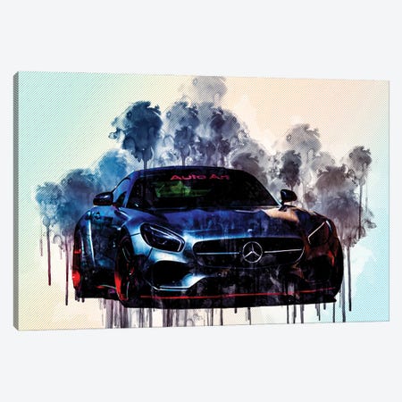 Mercedes Gts Amg 2017 Prior Design Red Black Wheels Tuning German Sports Cars Canvas Print #SSY141} by Sissy Angelastro Canvas Wall Art
